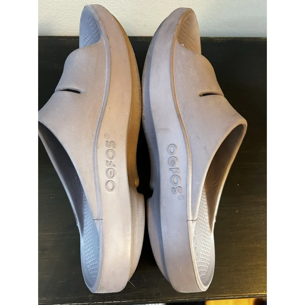 OOFOS OOahh Sport Flex Slide Recovery Sandals‎ Slides Lavender-Gray Women's 6